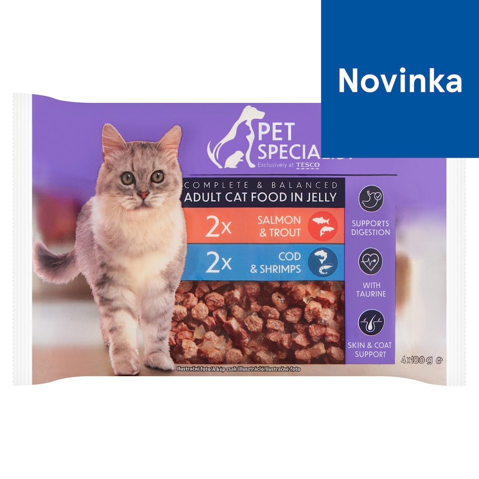 Pet Specialist Kompletné krmivo pre dospelé mačky v želé 4 x 100 g (400 g)