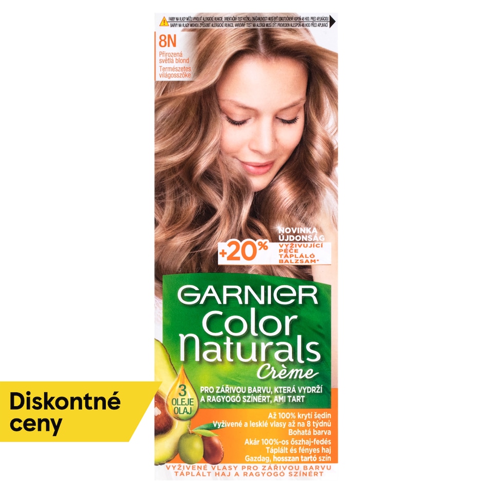 Garnier Color Naturals permanentná farba na vlasy 8 N Stredná blond, 60 +40 +12 ml