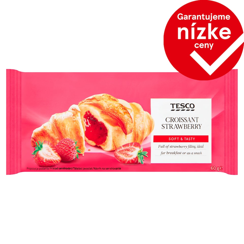 Tesco Croissant s jahodovou náplňou 60 g