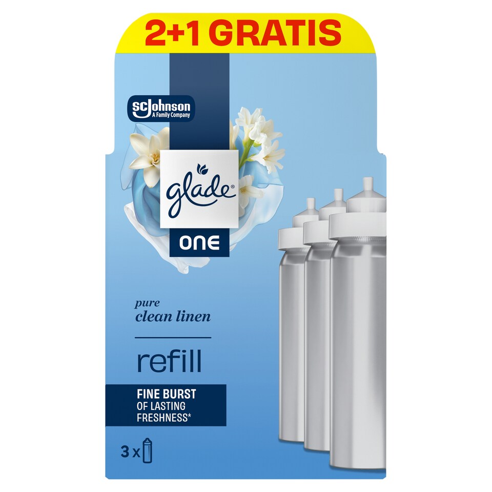 Glade One Pure Clean Linen koncentrált légfrissítő aeroszol utántöltő 3 x 10 ml (30 ml)