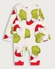 image 1 of The Grinch Print Pure Cotton Sleepsuit in White