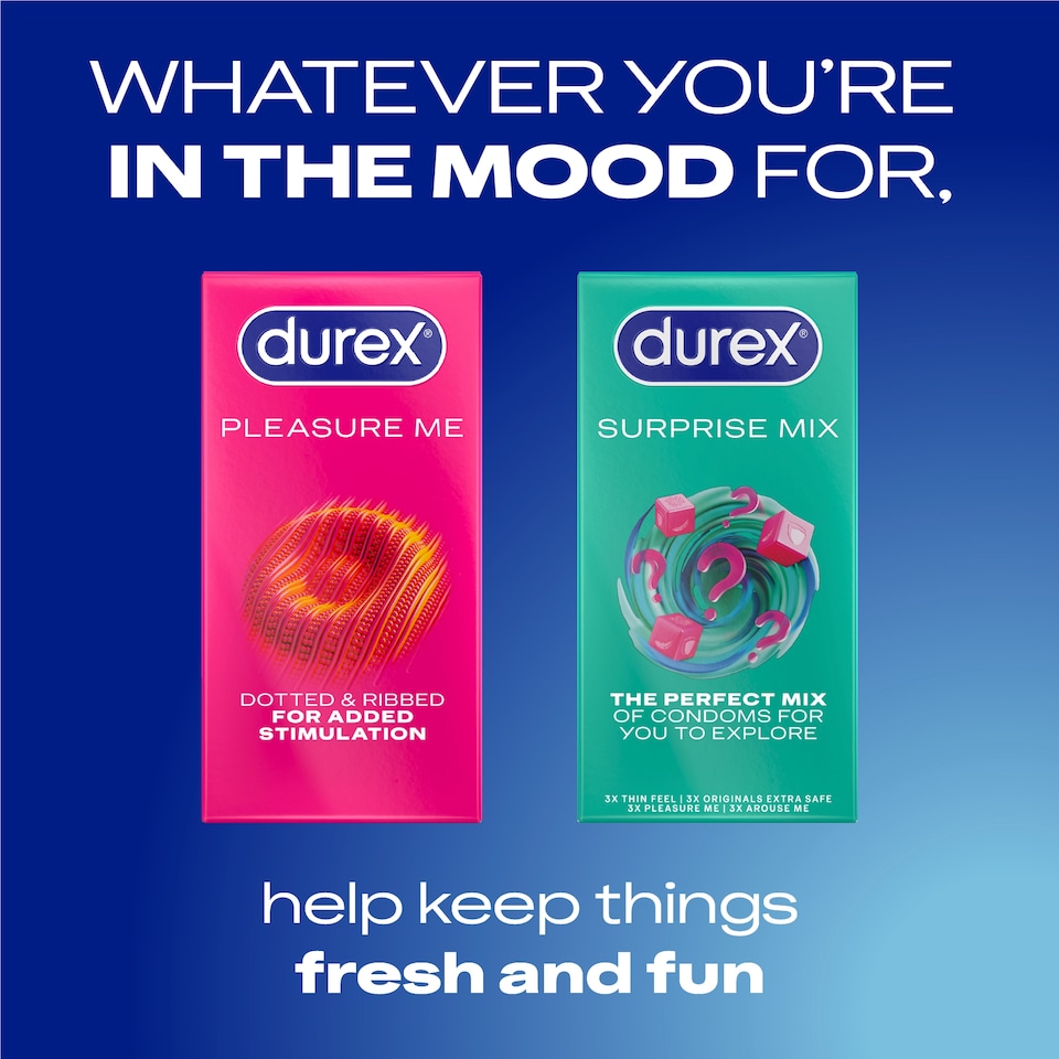 image 1 of Durex Pleasure Me Condoms Ribbed & Dotted Regular Fit 20 Pack