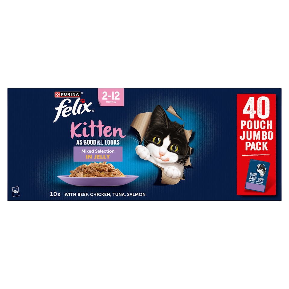 image 1 of FELIX As Good As it Looks Kitten Mixed in Jelly Wet Cat Food 40x85g