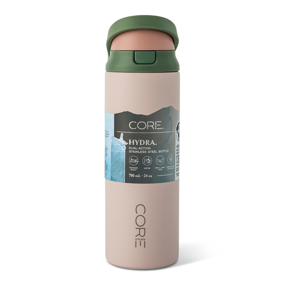 image 1 of Core Kitchen Pink Hydra Dual Function Water Bottle 710ml