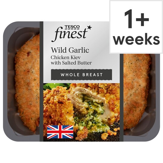Tesco Finest Roasted Garlic Chicken Kiev With Salted Butter 385G