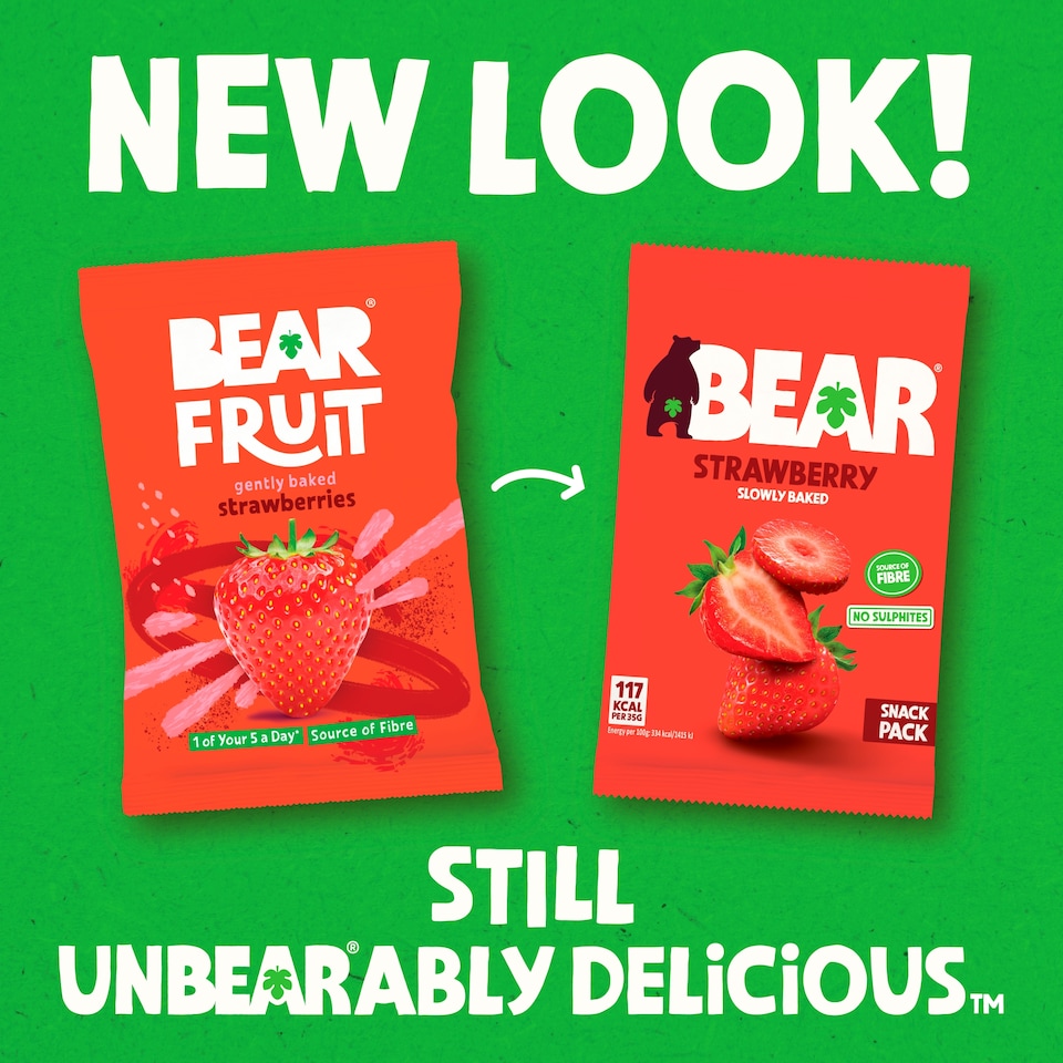 image 1 of BEAR Fruit Dried Strawberries Snack Pack 35g