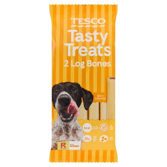 Tesco 2 Filled Log Bone Dog Treats 200G Tesco Groceries