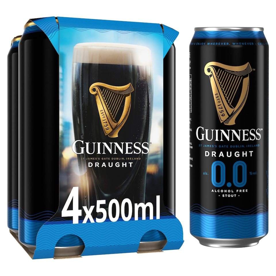 Guinness Draught Stout 0.0 A/Free 4 X 500Ml