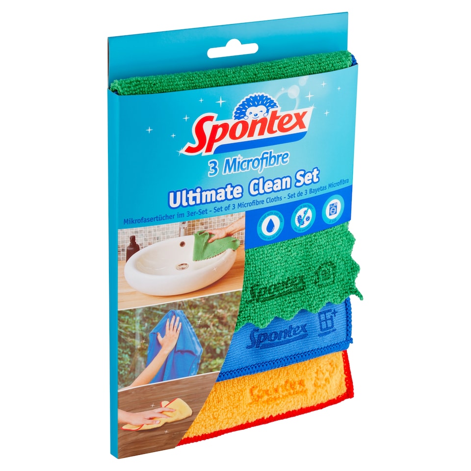 Spontex Microfibre Ultimate Clean Set Towel 3 pcs