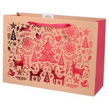 Tesco Red Foil Kraft Xl Landscape Bag