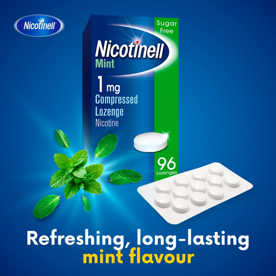 image 1 of Nicotinell Stop Smoking Aid 1mg Compressed Nicotine Lozenges - Mint 96s