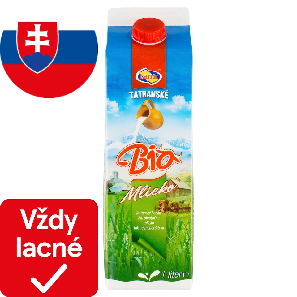 obrázok 1 z Tami Tatranské horské bio plnotučné mlieko 1 l