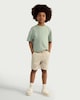 image 1 of F&F Boys Cotton Rich Drawstring Shorts in Stone