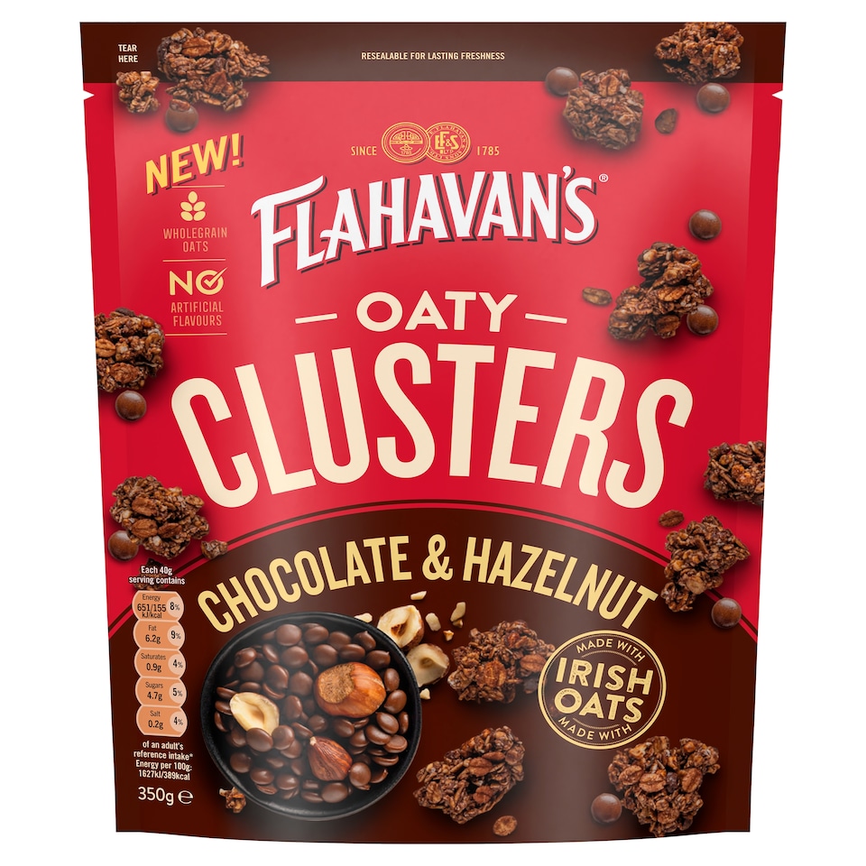 Flahavan's Oaty Clusters Chocolate & Hazelnut 350g