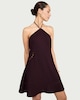 image 1 of F&F Crochet Detail Beach Dress with Linen in Burgundy