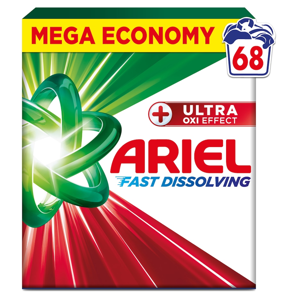 image 1 of Ariel Washing Powder 3.74kg, 68 Washes, +Ultra Oxi Effect