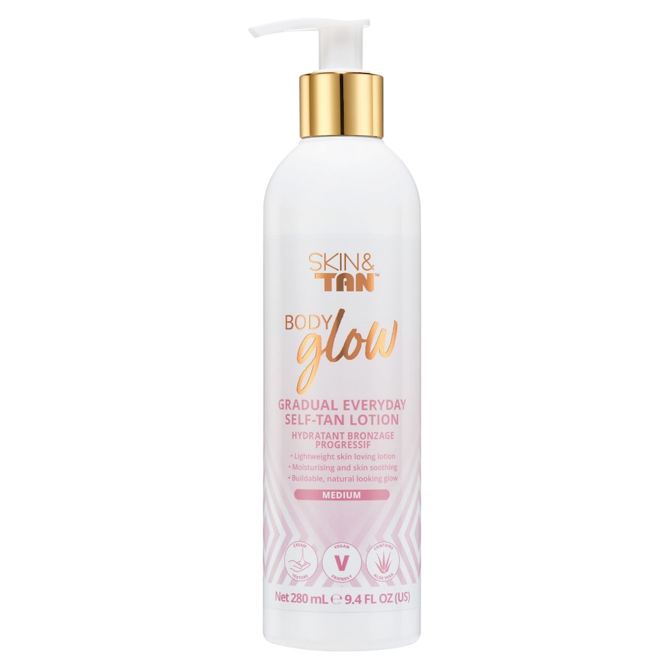 Skinny Tan Body Glow Gradual Everyday Self Tan Lotion Medium 280ml