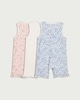 image 2 of F&F Baby 3-Pack Pure Cotton Floral Print Sleeveless Rompers in White