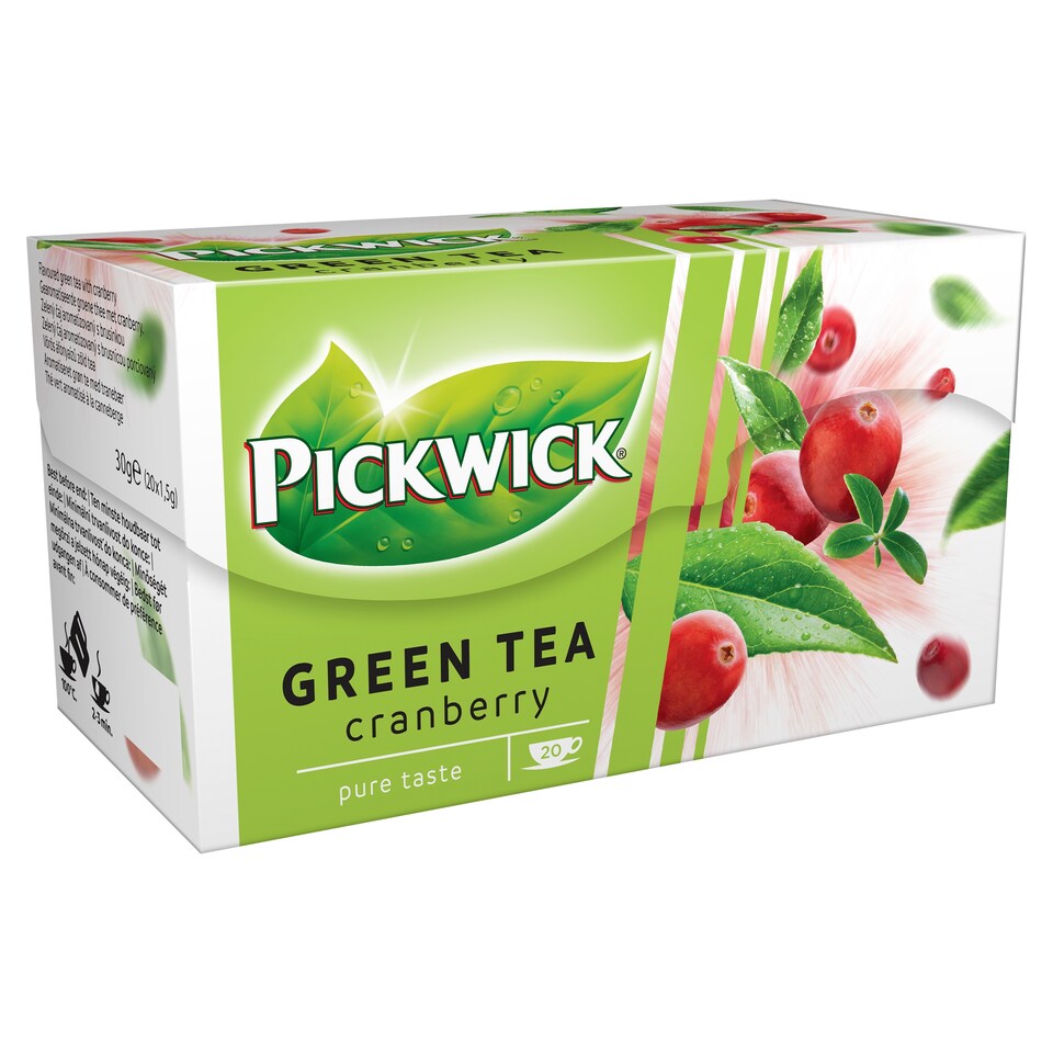 Pickwick Cranberry Flavoured Green Tea 20 Tea Bags 30 g
