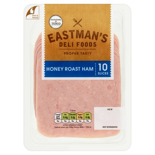 Eastman's Honey Roast Ham 10 Slices 125G Tesco Groceries