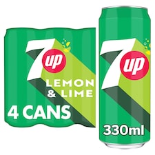 7UP Lemon & Lime Soft Drink 4 x 330ml