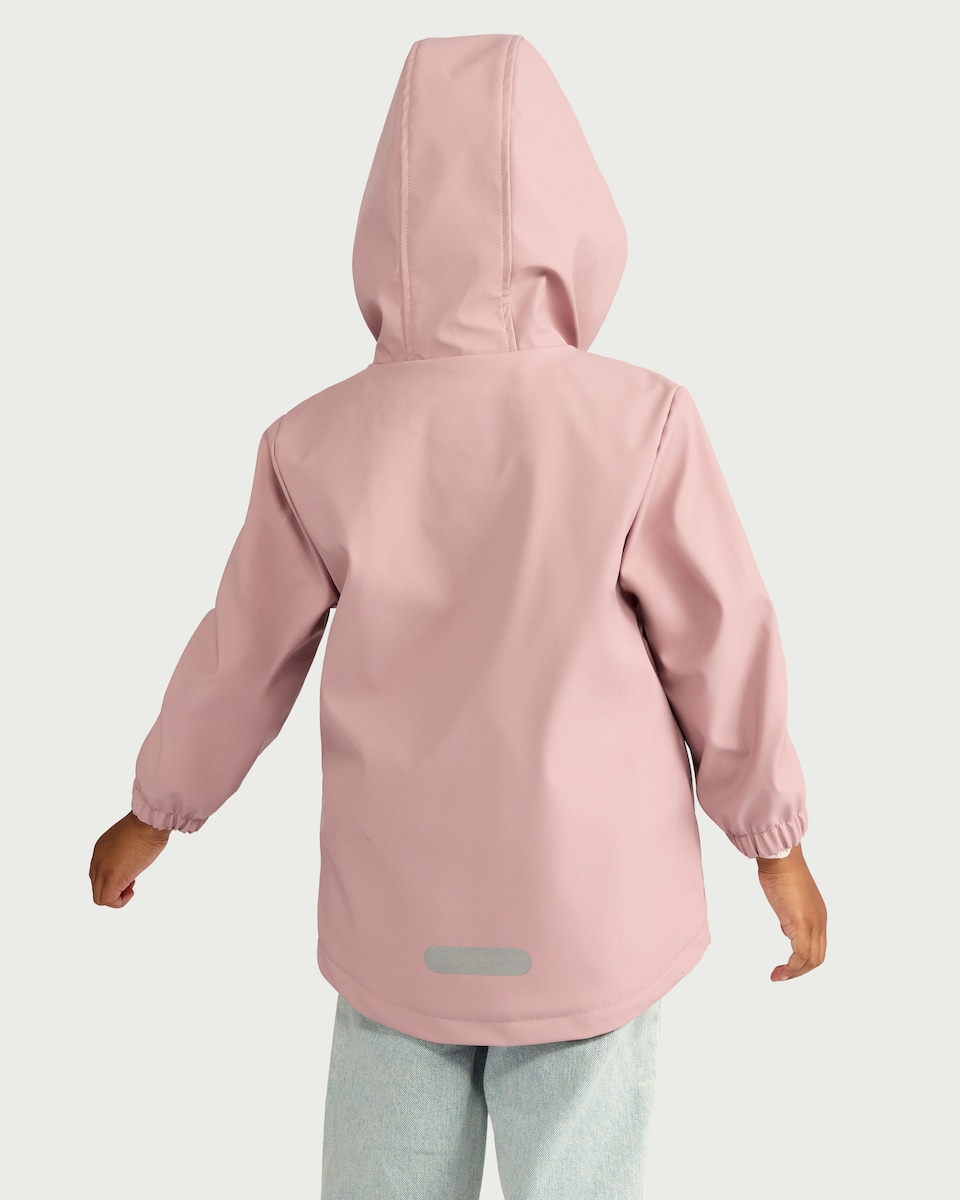 image 1 of F&F Girls Hooded Raincoat in Pink