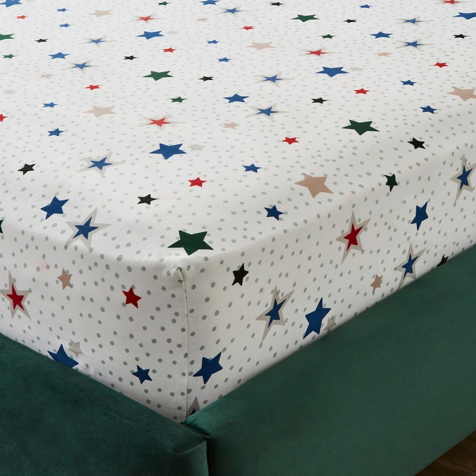 Silentnight Brushed Stars Printed Fitted Sheet Single