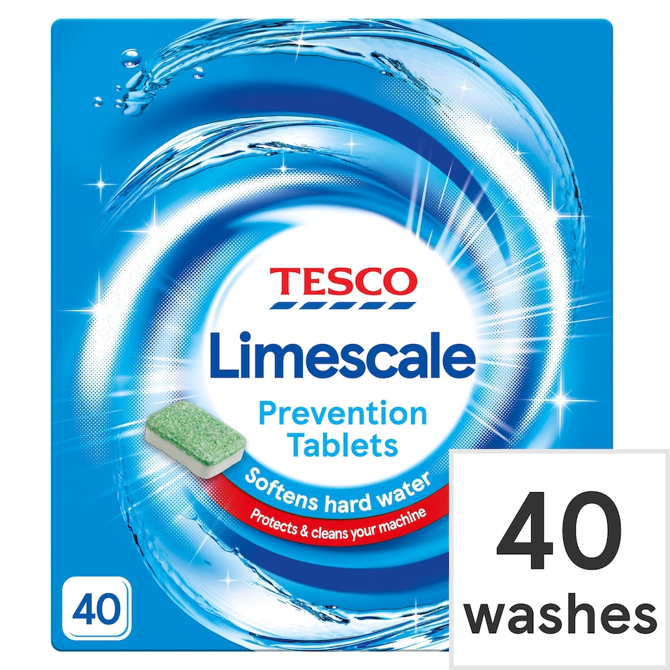 Tesco Limescale 40 Prevention Tablets 600G
