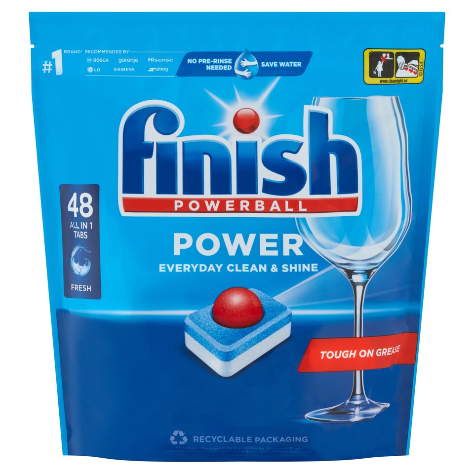Finish Powerball Power All in 1 Regular mosogatógép tabletta 48 db 768 g 1. kép