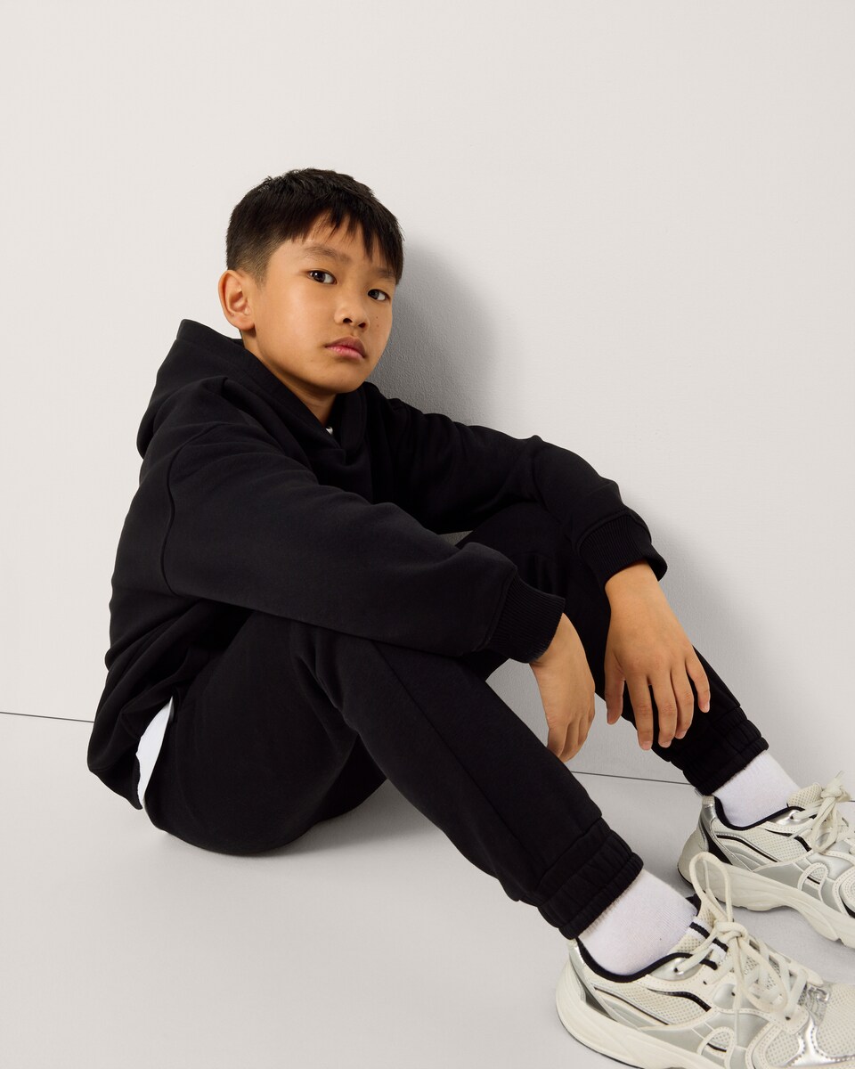 image 1 of F&F Boys Cotton Rich Hoodie in Black