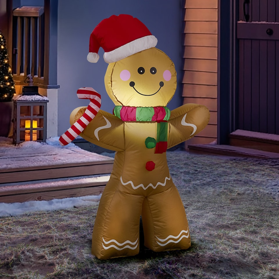 image 1 of Christmas Workshop 4ft Inflatable Gingerbread