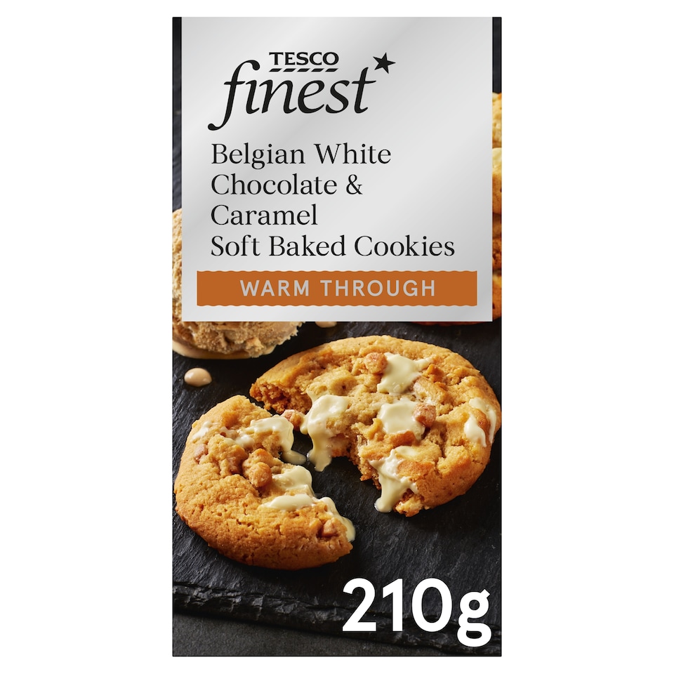 Tesco Finest Belgian White Chocolate And Caramel Cookie 210G