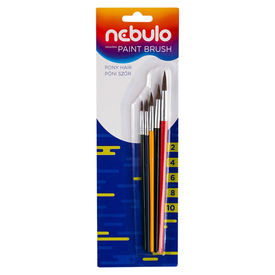 Nebulo 5 db-os festett, fanyelű ecsetkészlet