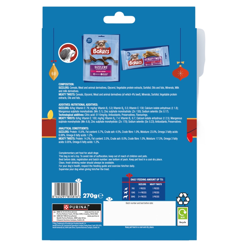 image 1 of BAKERS Dog Treats Christmas Selection Stocking 270g