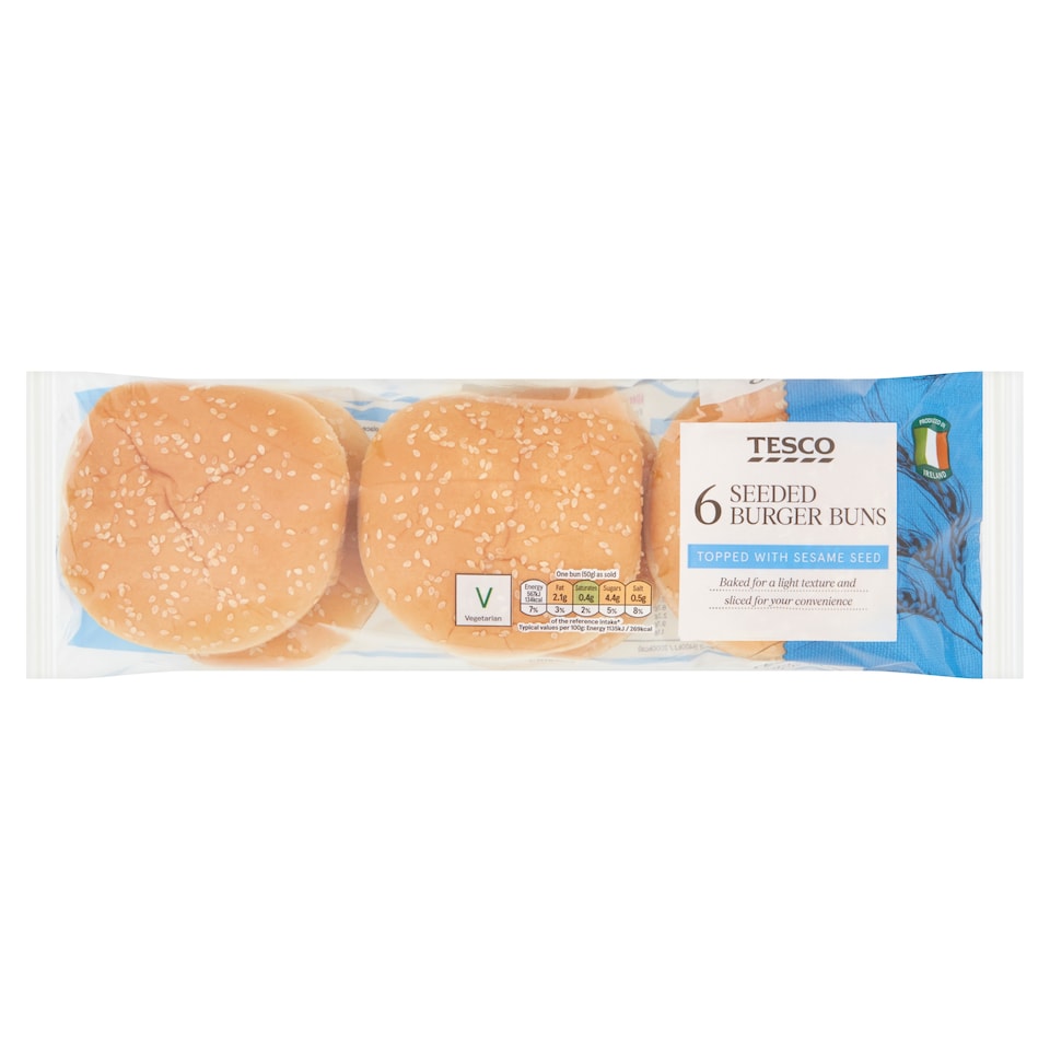 Tesco Seeded Burger Bun 6 Pack