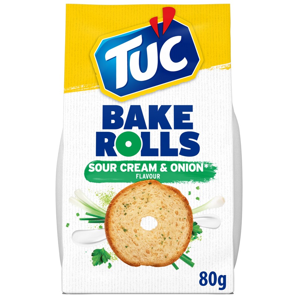 Tuc Sour Cream & Onion Flavour Bake Rolls 80 g