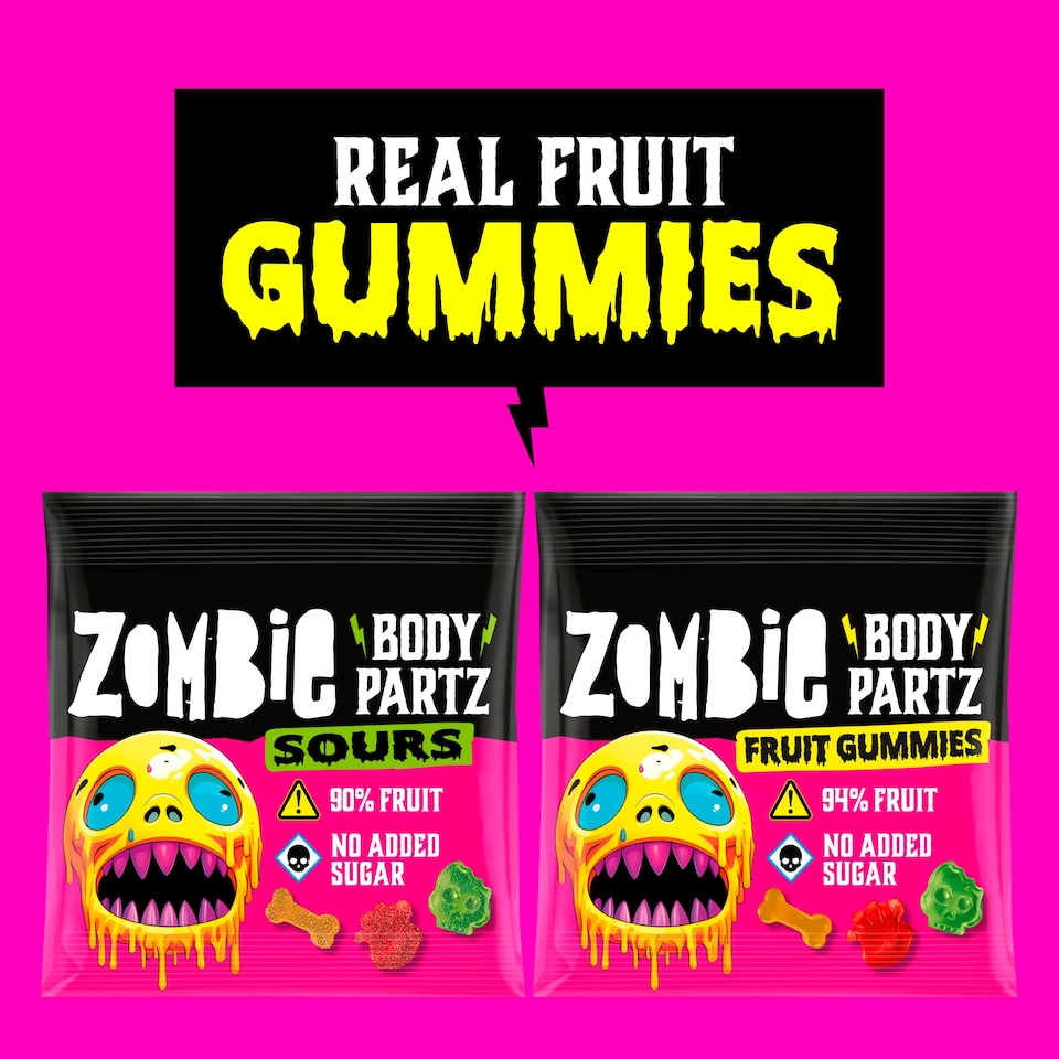 image 1 of Zombie Fruit Gummies Variety Multipack (15g x 5 Bags)