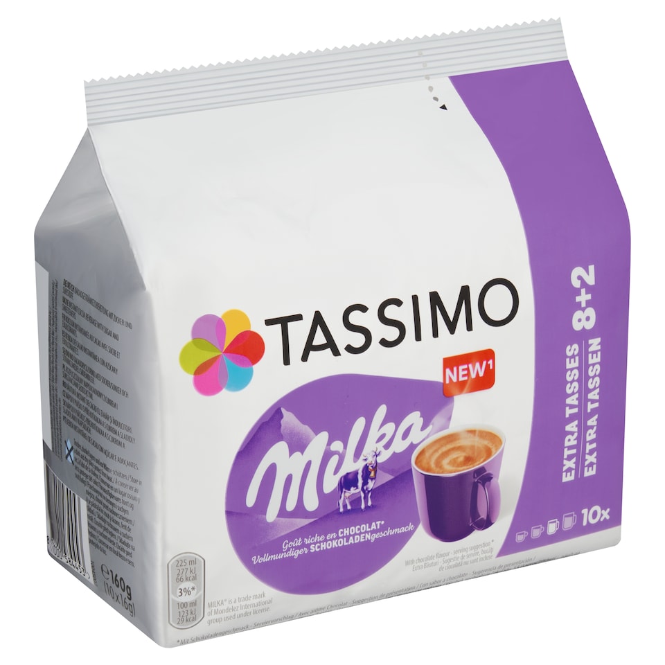 Obrázek 1 pro produkt Tassimo Milka Nápoj v prášku s příchutí kakaa 10 x 16g (160g)