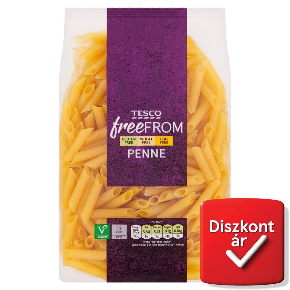 Tesco Free From Penne Dried Pasta Made from Maize Flour and Rice Flour 500 g