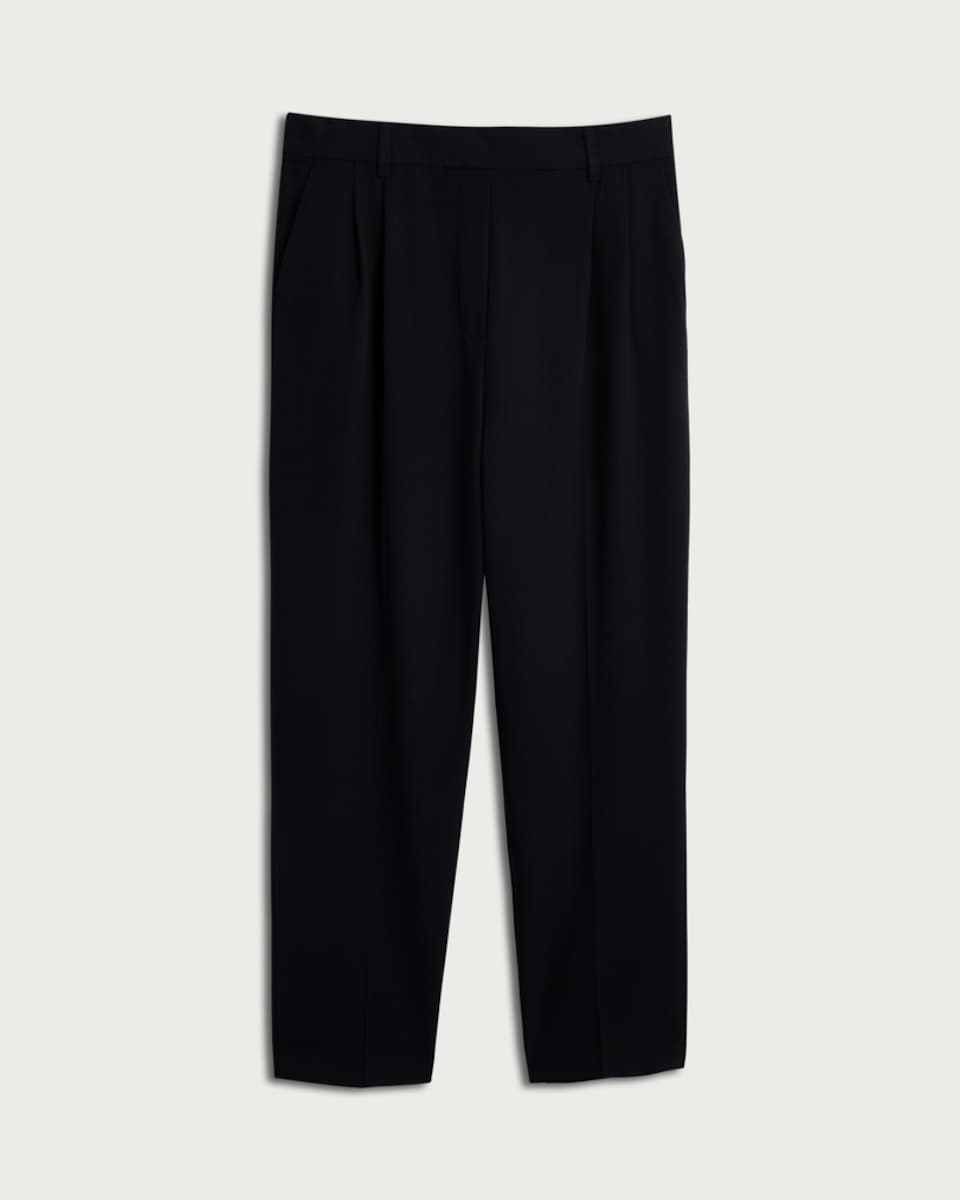 image 1 of F&F Pleated Tapered Trousers in Black