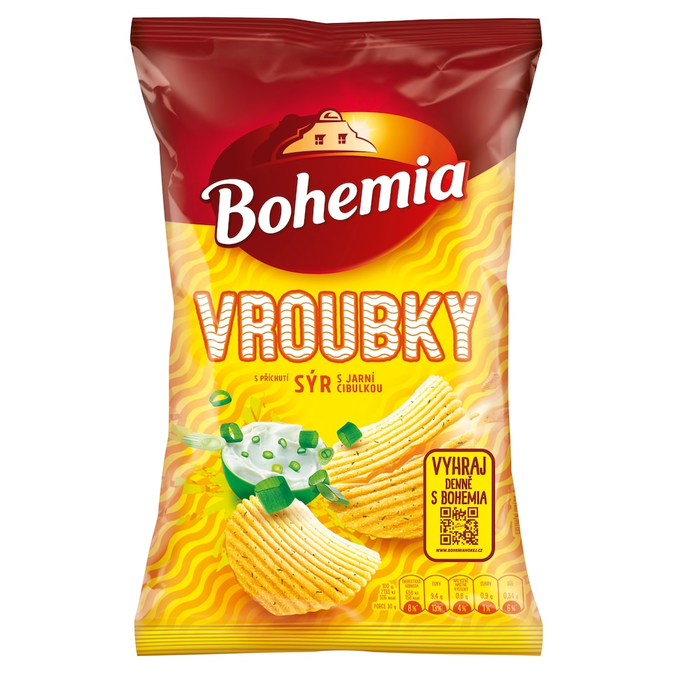 Bohemia Vroubky s příchutí sýr s jarní cibulkou 120g