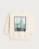 image 4 of F&F Boys Cotton Rich Explore Outside Adventure Sweatshirt in Cream