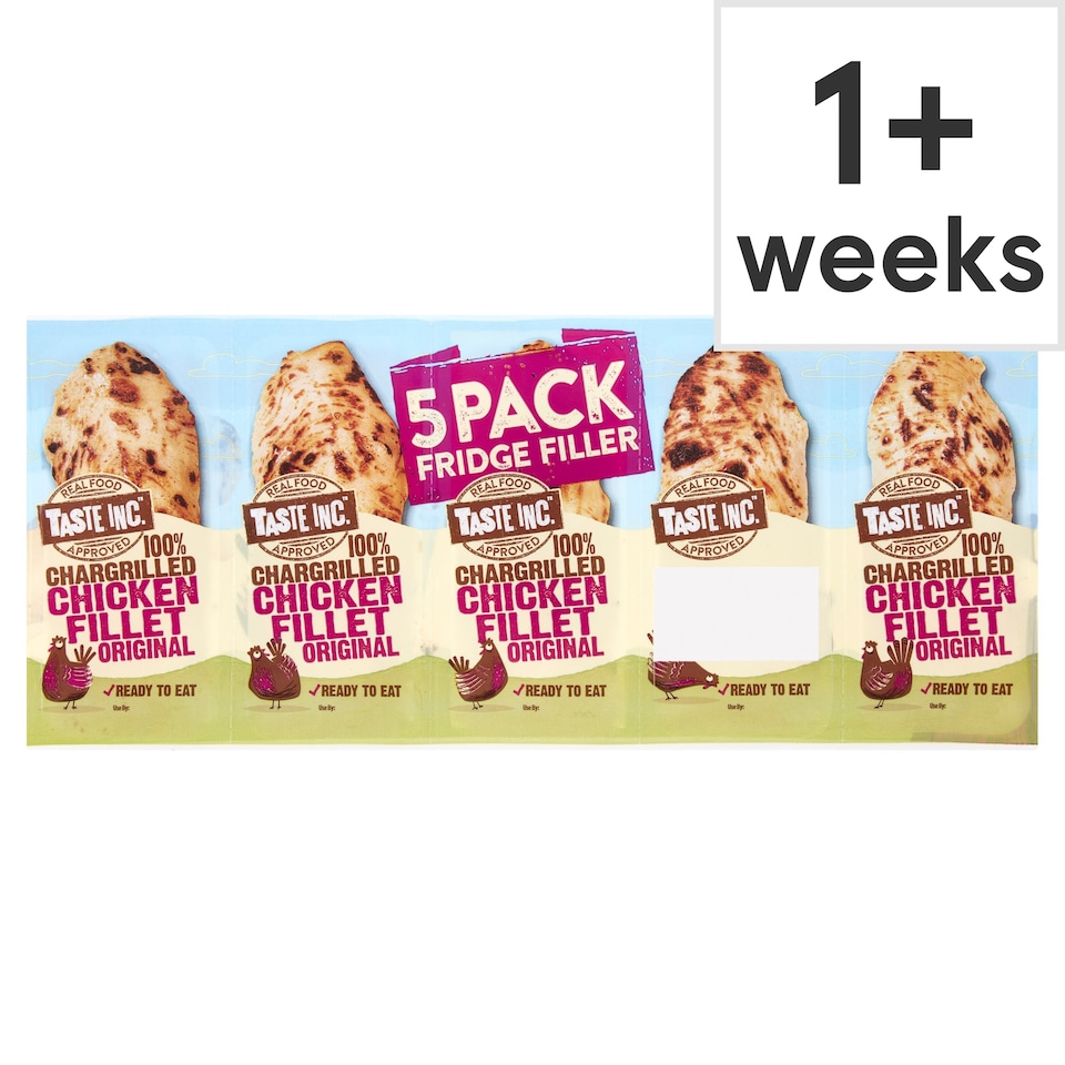 Taste Inc 100 Chargrilled Chicken Fillets Original 5X35g Tesco Groceries