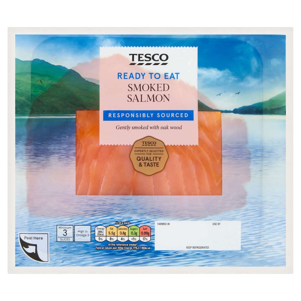 Tesco Ready To Eat Smoked Salmon Slices 100g