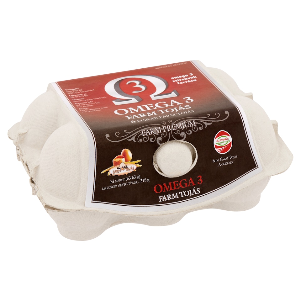 image 1 of Farm Tojás Prémium Omega 3 Egg M 6 pcs