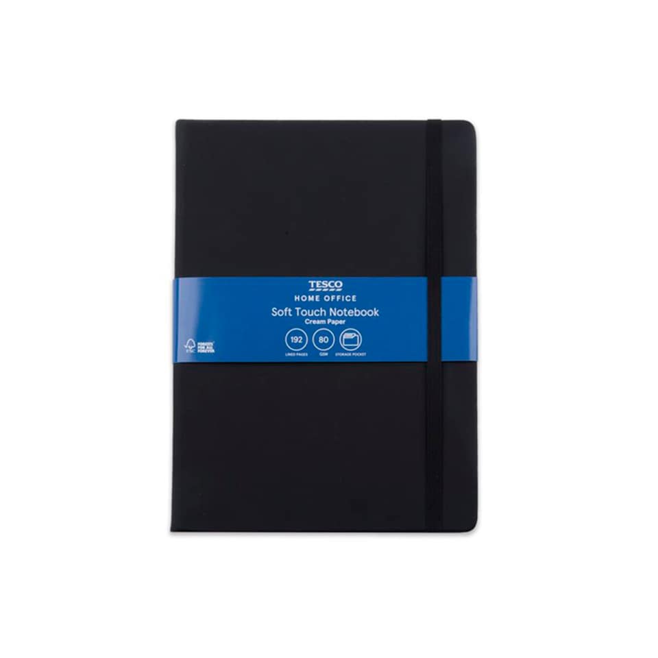 Tesco Soft Cover B5 Notebook Black 96 Sheets