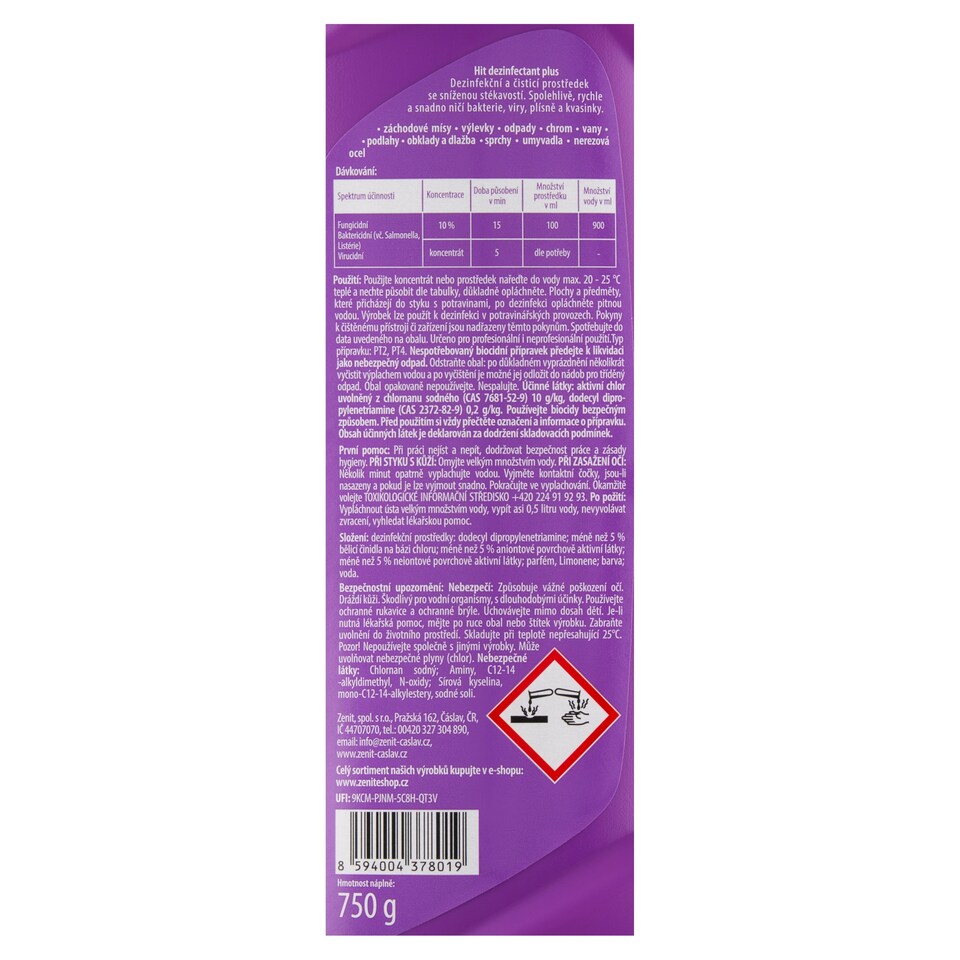 Obrázek 1 pro produkt Hit WC Dezinfectant gel+ 750g