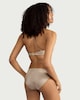 image 3 of F&F High Shine High Leg Bikini Bottoms in Grey