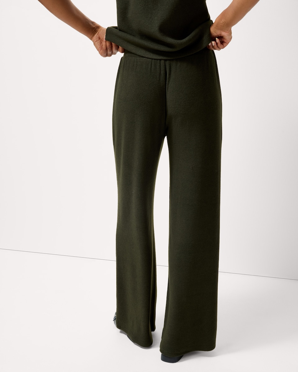 image 1 of F&F Brushed Wide Leg Co-ord Trousers in Olive