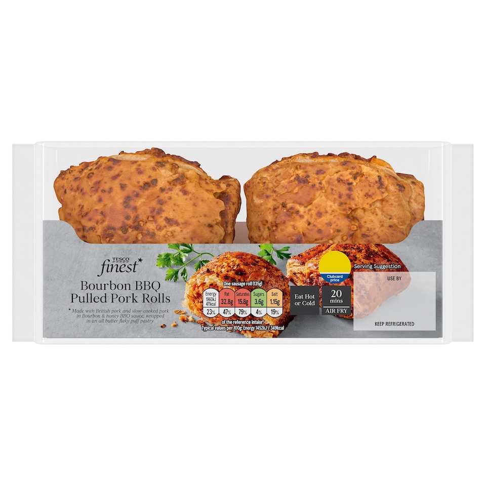 image 1 of Tesco Finest Bourbon BBQ Pulled Pork Rolls 270g